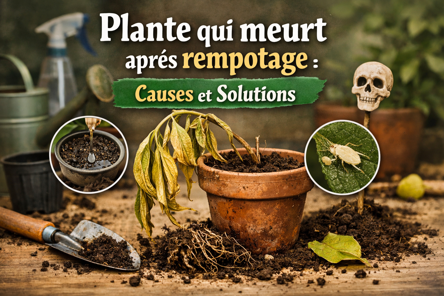 Plante qui meurt après rempotage