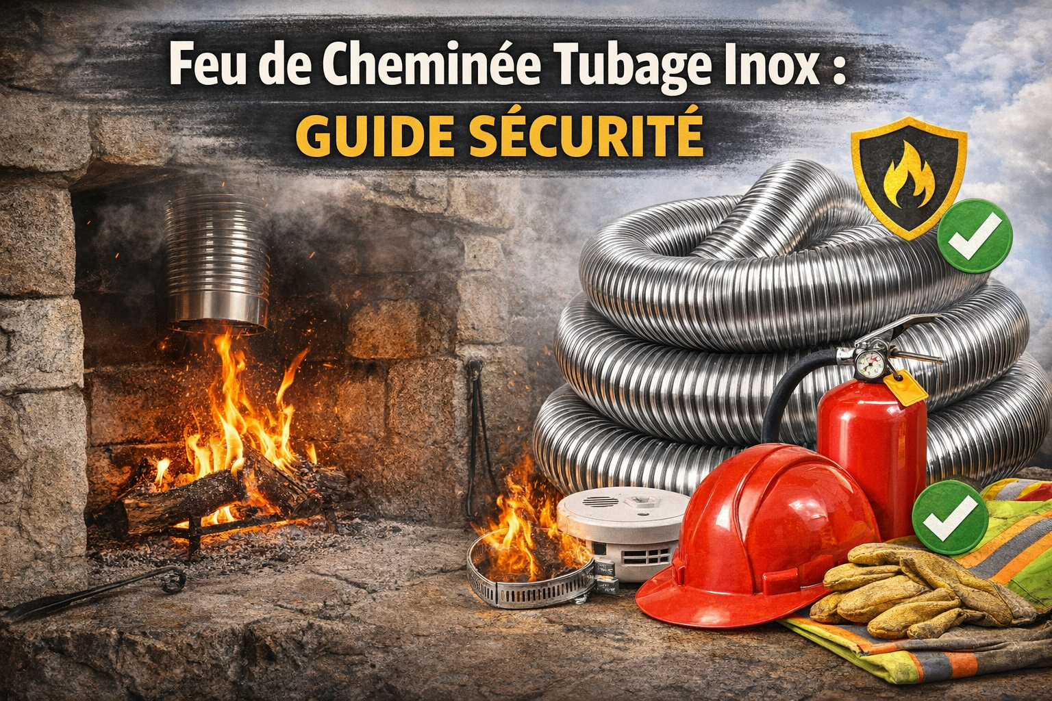 feu de cheminée tubage inox