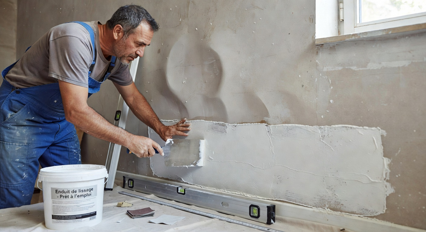 rattraper mur pas droit