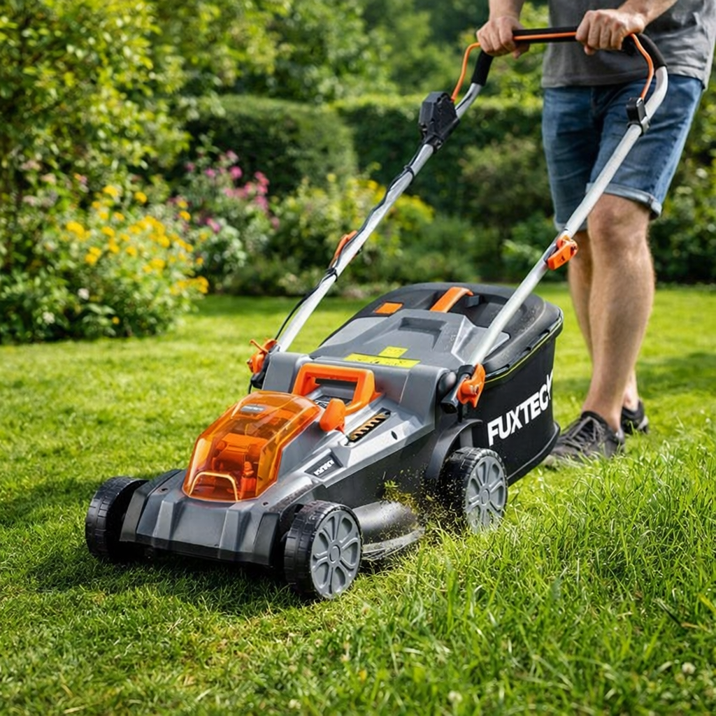tondeuse FUXTEC E2RM43 qui tond