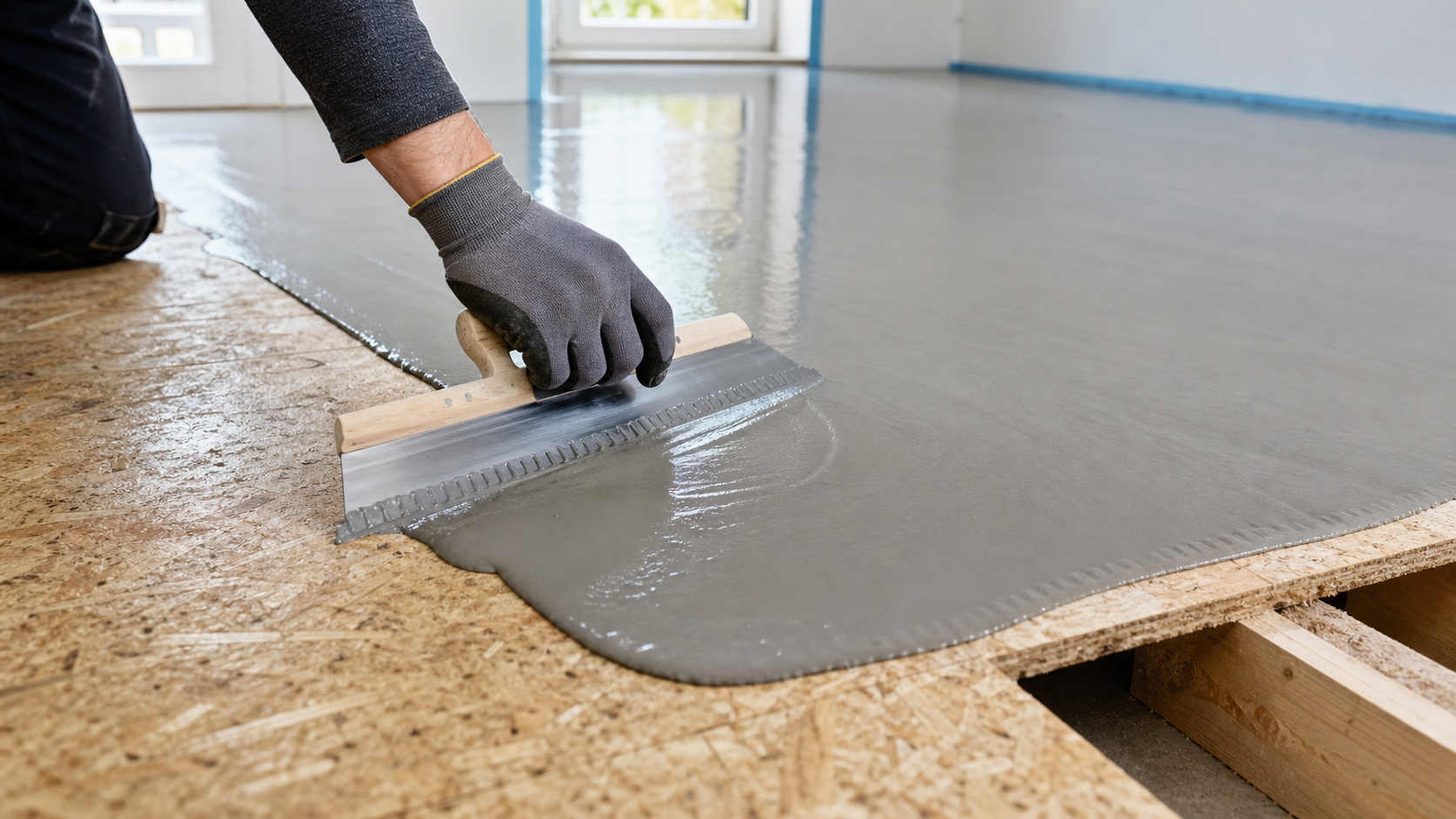 Ragréage fibré sur plancher bois OSB